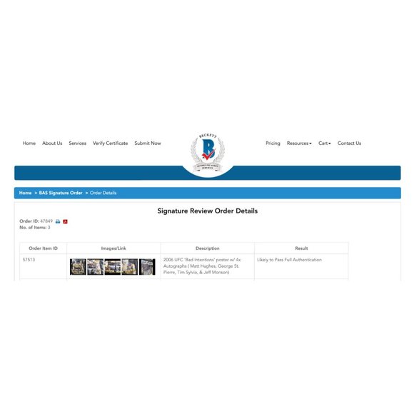 Signed MMA Promos : UFC 65 & 68 : Liddell, Hughes, St. Pierre, Sylvia, Couture - Picture 10 of 10